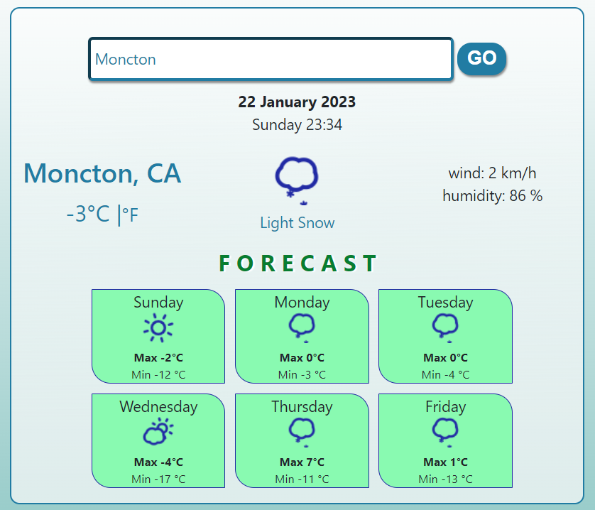 Picture of Weather_React application